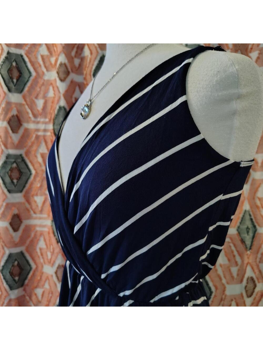 Ocean Drive Navy White Striped Comfy Dress Small women's